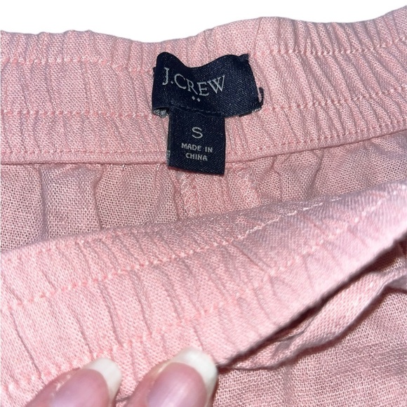 J. Crew Pink Linen Blend Cargo Shorts with Elastic Drawstring Waistband Size S - Picture 6 of 7